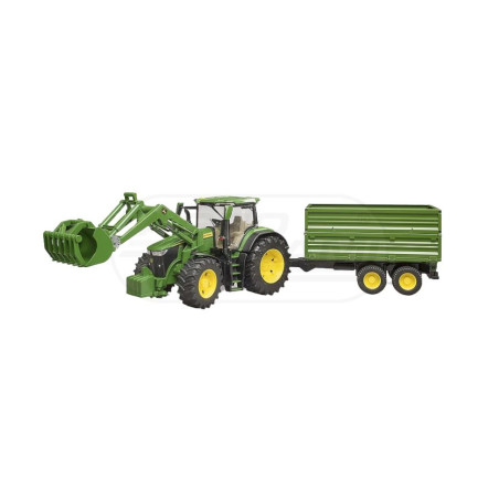 Traktor John Deere 7R 350 z ładowaczem czołowym i przyczepą Bruder 03155 BR-03155