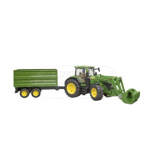 Traktor John Deere 7R 350 z ładowaczem czołowym i przyczepą Bruder 03155 BR-03155