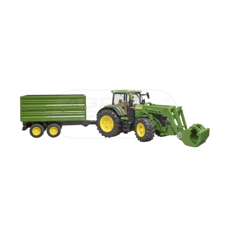 Traktor John Deere 7R 350 z ładowaczem czołowym i przyczepą Bruder 03155 BR-03155