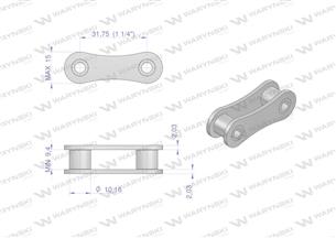 Ogniwo wewnętrzne łańcucha A2050 210A (R1 1.1/4) Waryński ( sprzedawane po 5 )