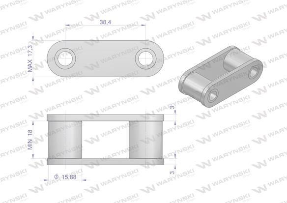 Ogniwo łańcucha 38.4V Waryński ( sprzedawane po 5 )