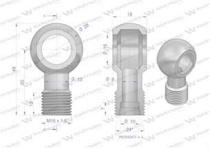 Złączka Oczkowa Fi16-10L (M16X1.5) Waryński ( sprzedawane po 2 )