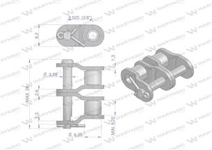 Półogniwo łańcucha P06B-2 (R2 3/8) Waryński ( sprzedawane po 10 )