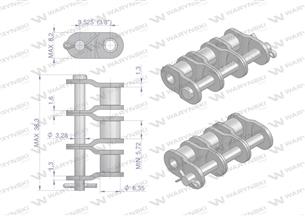 Półogniwo łańcucha P06B-3 (R3 3/8) Waryński ( sprzedawane po 5 )-36534