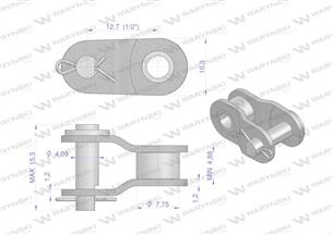 Półogniwo łańcucha 083-1 (R1 1/2 x 3/16) zastosowanie Siewnik Kukurydzy Waryński (sprzedawane po 5)