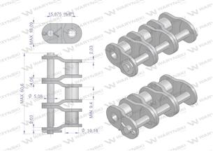 Półogniwo łańcucha wzmocnione P10A-3 ANSI A 50 (R3 5/8) Waryński ( sprzedawane po 5 )