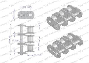 Półogniwo łańcucha P10B-3 (R3 5/8) Waryński ( sprzedawane po 5 )