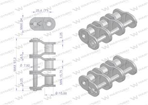 Półogniwo łańcucha wzmocnione P16A-3 ANSI A 80 (R3 1) Waryński ( sprzedawane po 5 )