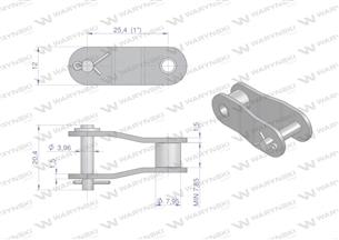 Półogniwo łańcucha 2040 208A (R1 1) Waryński ( sprzedawane po 5 )