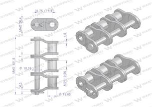 Półogniwo łańcucha P20B-3 (R3 1.1/4) Waryński ( sprzedawane po 3 )