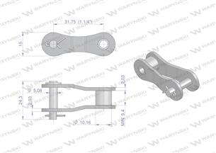 Półogniwo łańcucha 2050 210A (R1 1.1/4) Waryński ( sprzedawane po 5 )