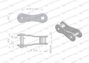 Półogniwo łańcucha 210B (R1 1.1/4) Waryński ( sprzedawane po 5 )