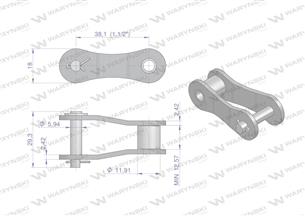 Półogniwo łańcucha 2060 212A (R1 1.1/2) Waryński ( sprzedawane po 5 )