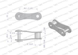 Półogniwo łańcucha 212B (R1 1.1/2) Waryński ( sprzedawane po 5 )
