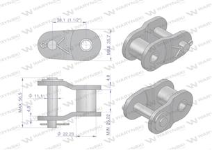 Półogniwo łańcucha wzmocnione P24A-1 ANSI A 120 (R1 1.1/2) Waryński ( sprzedawane po 2 )