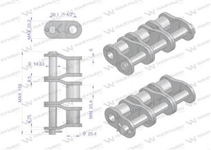 Półogniwo łańcucha P24B-3 (R3 1.1/2) Waryński