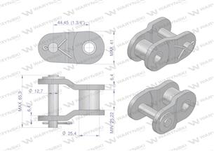 Półogniwo łańcucha wzmocnione P28AH-1 ANSI A 140H (R1 1.3/4) Waryński