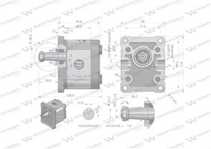 Pompa hydrauliczna zębata 4.0cm3 (grupa 2 - typ europejski) wałek 1:8 przyłącza gwintowane (obroty prawe) max.260 bar Waryński