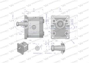 Pompa hydrauliczna zębata 8.0cm3 (grupa 2 - typ europejski) wałek 1:8 przyłącza gwintowane (obroty prawe) max.260 bar Waryński