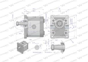 Pompa hydrauliczna zębata 11.0cm3 (grupa 2 - typ europejski) wałek 1:8 przyłącza gwintowane (obroty prawe) max.260 bar Waryński