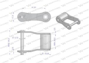 Półogniwo łańcucha S62 Waryński ( sprzedawane po 5 )