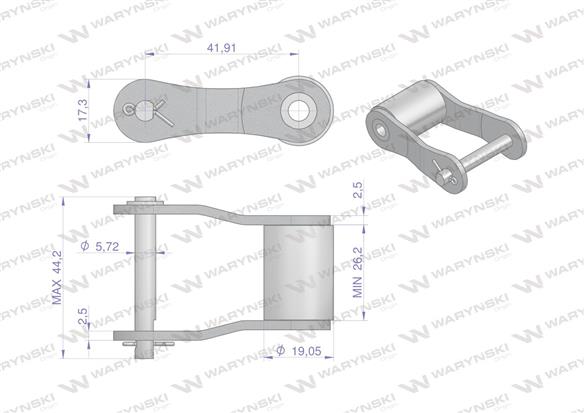 Półogniwo łańcucha S62 Waryński ( sprzedawane po 5 )
