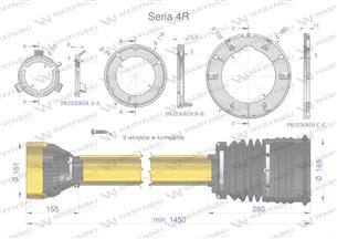 Obudowa wału przegubowo-teleskopowego szerokokątnego Uniwersalna długość Seria 4R Waryński