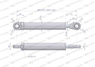 Cylinder hydrauliczny - siłownik jednostronny wzmocniony (SMN2.50 630+KT2 7210120052) Tur 1.2 Waryński
