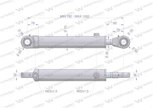 Cylinder hydrauliczny - siłownik dwustronny CJ2F-63/36/500Z do Ładowacz TUR Waryński