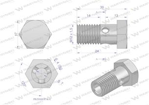 Śruba oczkowa przelewowa metryczna M12x1.5 Waryński ( sprzedawane po 10 )