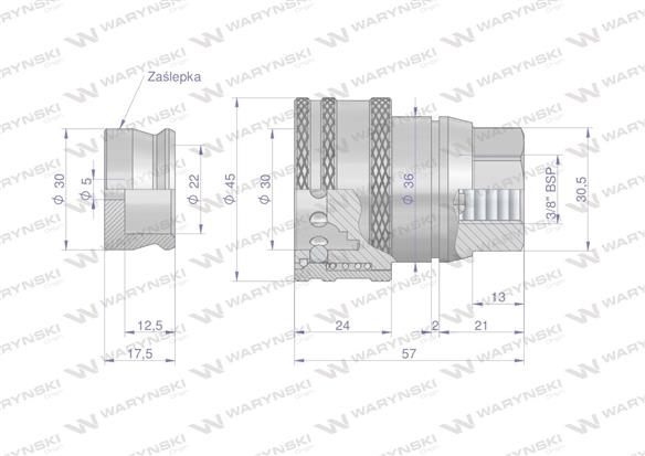 Szybkozłącze hamulcowe gniazdo G3/8"BSP gwint wewnętrzny Waryński