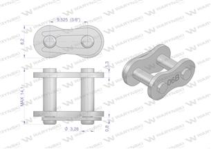 Zamek łańcucha 06B-1 (R1 3/8) Waryński ( sprzedawane po 10 )