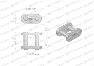 Zamek łańcucha wzmocnionego przemysłowego Z06BH-1 (R1 3/8) Waryński ( sprzedawane po 10 )