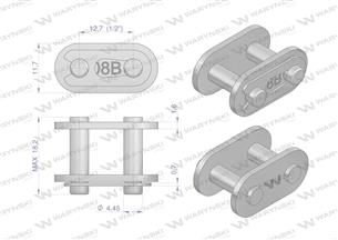 Zamek łańcucha prosta płytka Z08B-1 (R1 1/2) Waryński ( sprzedawane po 10 )