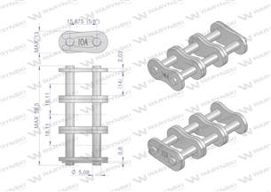 Zamek łańcucha wzmocnionego Z10A-3 ANSI A 50 (R3 5/8) Waryński ( sprzedawane po 5 )