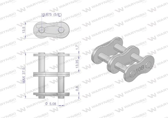 Zamek łańcucha 10B-2 (R2 5/8) Waryński ( sprzedawane po 10 )