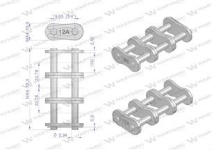 Zamek łańcucha wzmocnionego Z12A-3 ANSI A 60 (R3 3/4) Waryński ( sprzedawane po 5 )