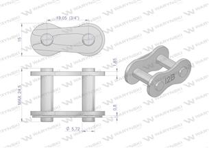 Zamek łańcucha 12B-1 (R1 3/4) Waryński ( sprzedawane po 10 )