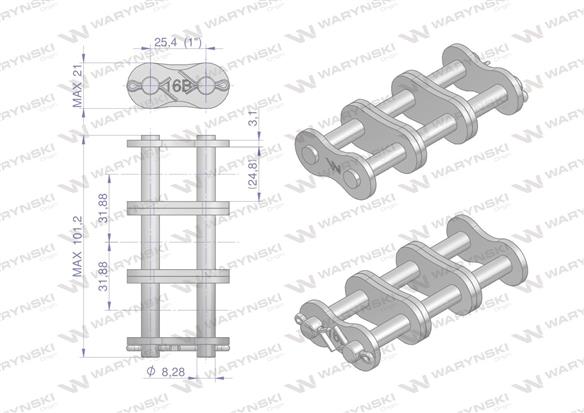 Zamek łańcucha Z16B-3 (R3 1) Waryński ( sprzedawane po 5 )