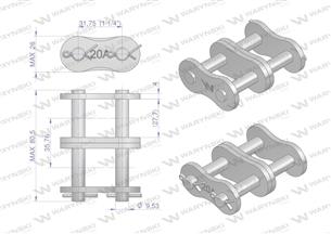 Zamek łańcucha wzmocnionego Z20A-2 ANSI A 100 (R2 1.1/4) Waryński ( sprzedawane po 3 )