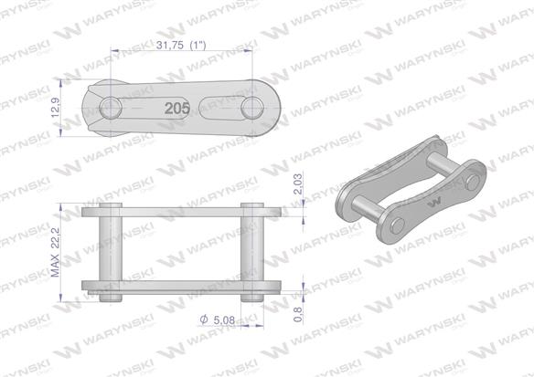 Zamek łańcucha 2050 210A (R1 1.1/4) Waryński ( sprzedawane po 5 )