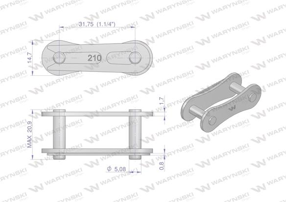 Zamek łańcucha 210B (R1 1.1/4) Waryński ( sprzedawane po 5 )