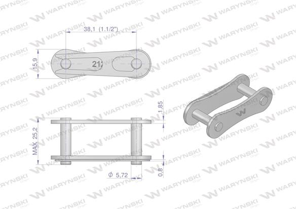 Zamek łańcucha 212B (R1 1.1/2) Waryński ( sprzedawane po 5 )