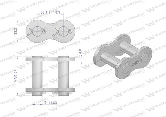 Zamek łańcucha 24B-1 (R1 1.1/2) Waryński ( sprzedawane po 2 )