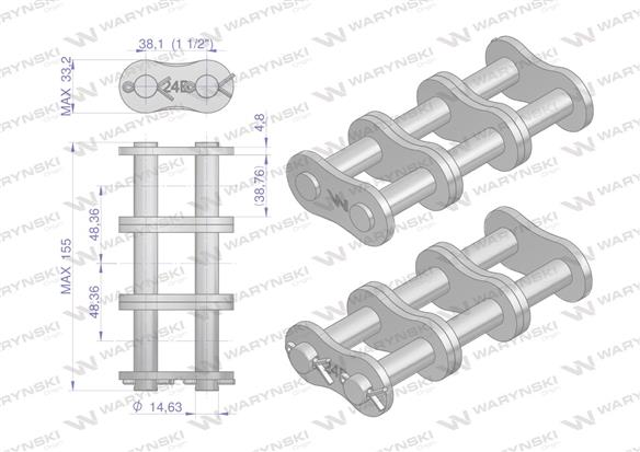 Zamek łańcucha Z24B-3 (R3 1.1/2) Waryński-36329