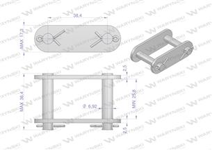 Zamek łańcucha 38.4R Waryński ( sprzedawane po 5 )
