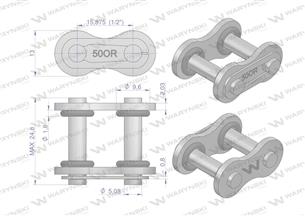 Zamek łańcucha z oringiem ANSI A 50 (R1 5/8) Waryński ( sprzedawane po 5 )