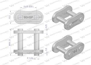 Zamek łańcucha wzmocnionego Z60SP (R1 3/4) Waryński ( sprzedawane po 5 )