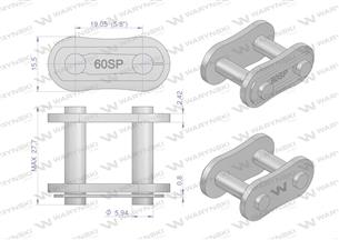 Zamek łańcucha Z60SP (R1 3/4) Waryński ( sprzedawane po 5 )