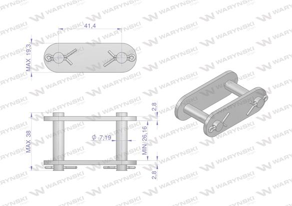 Zamek łańcucha CA550 Waryński ( sprzedawane po 5 )-37492